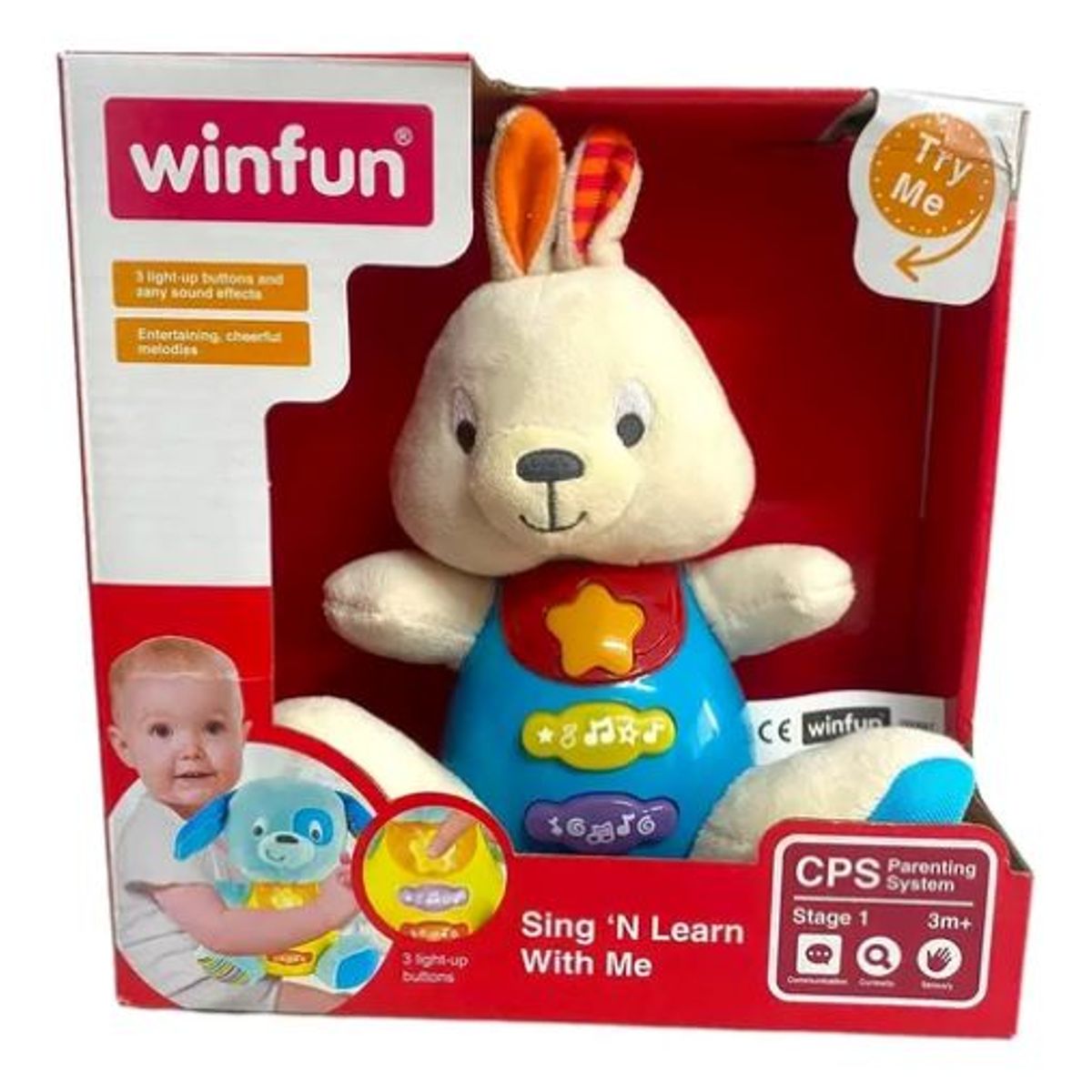 WINFUN - Peluche Conejo Canta Y Aprende Conmigo