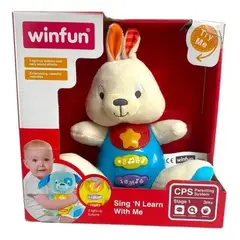WINFUN - Peluche Conejo Canta Y Aprende Conmigo