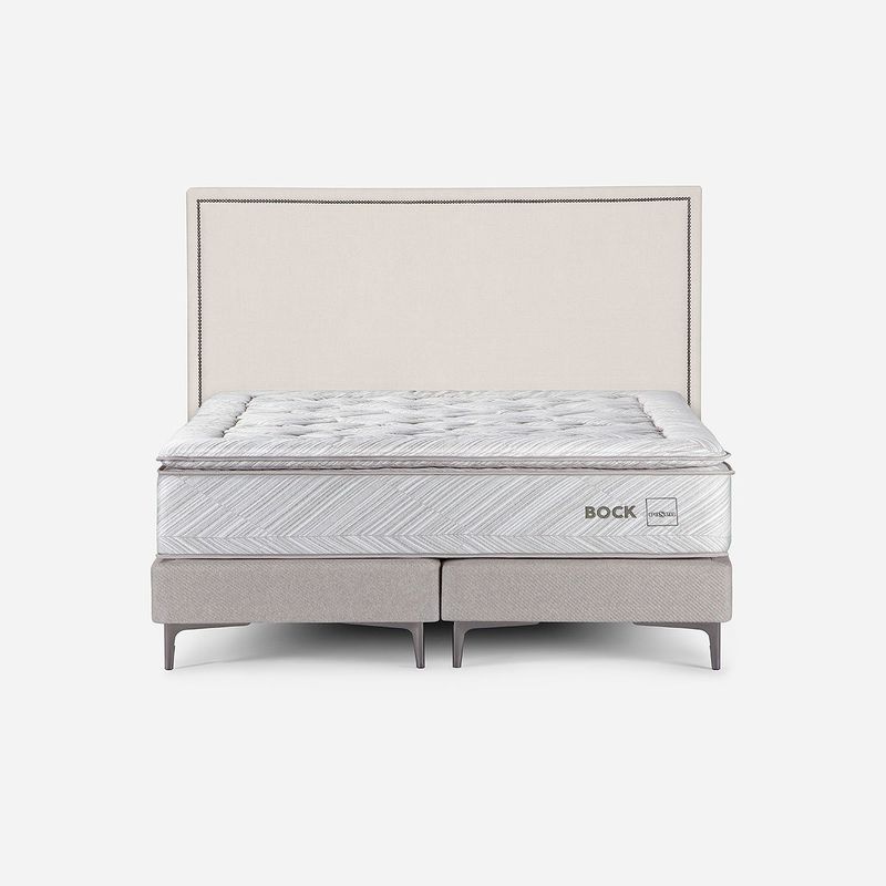 ROSEN - Cama Europea Bock 2 Plazas 150x200 cm + Respaldo Carrington