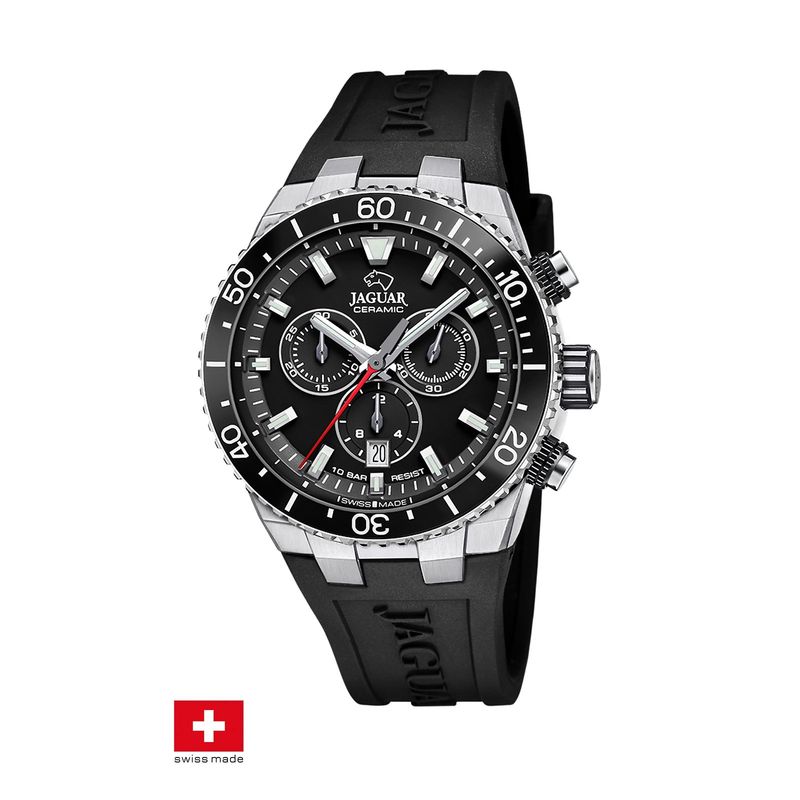 JAGUAR - Reloj J1021/5 Jaguar Swiss Negro Hombre Ceramic