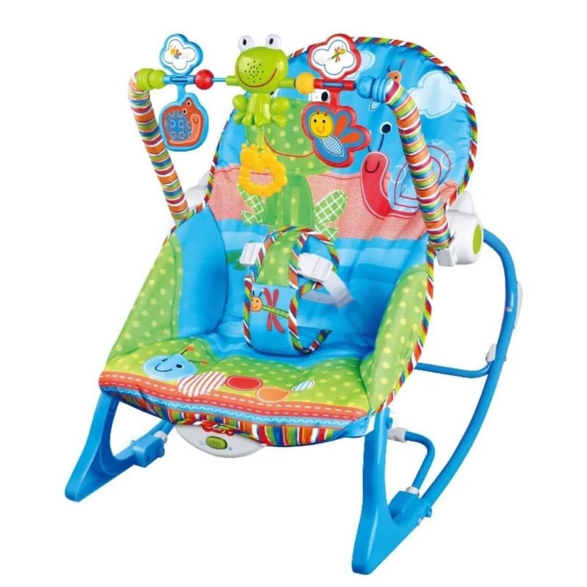 OEM - SILLA MECEDORA MUSICAL PARA BEBE 3 EN 1 AZUL