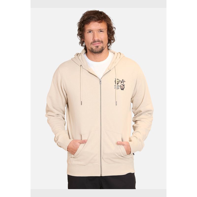VOLCOM - Poleron FZ Flower Budz Full Zip Café Hombre Volcom.