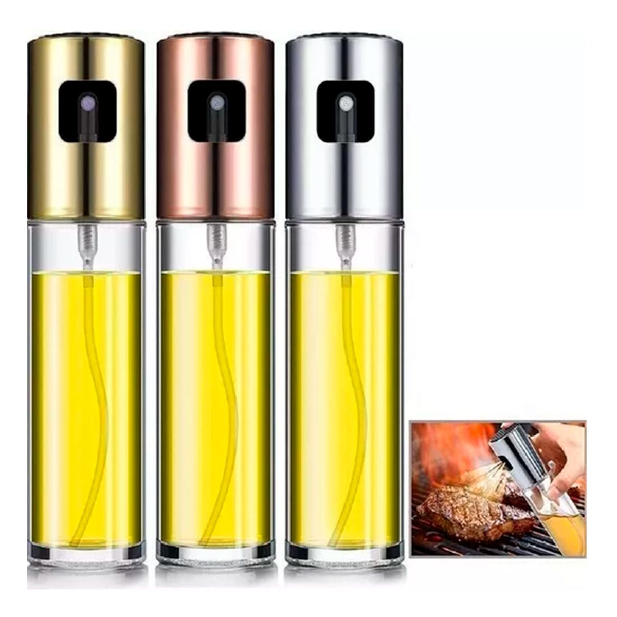 GENERICO - Pack 3 Rociador De Aceite Dispensador En Spray
