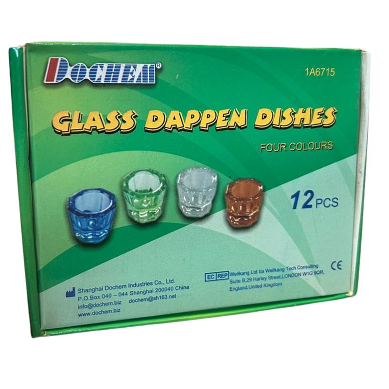 GENERICO - Pack 12 Vasos de Vidrio Dappen - Mezcla dental