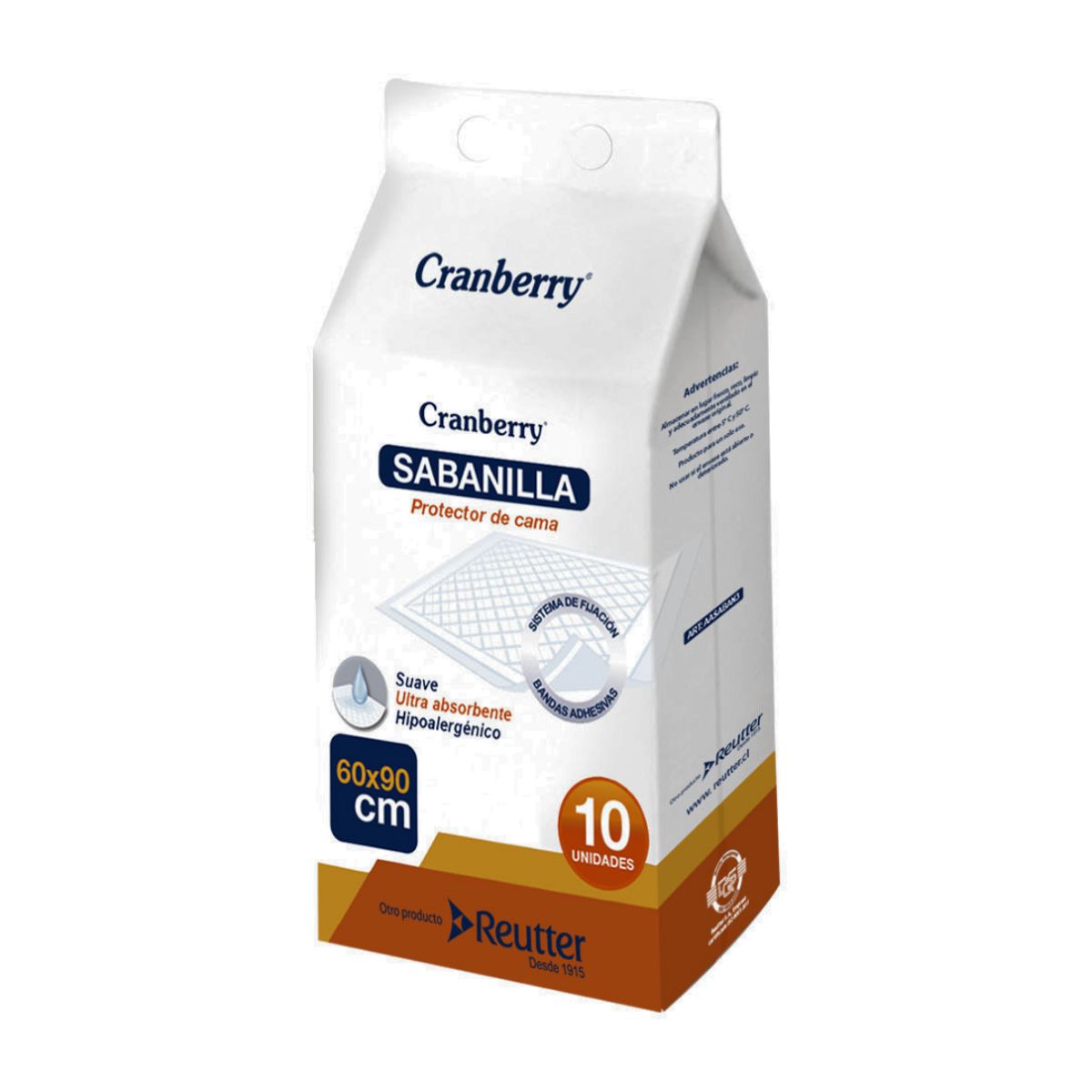 CRANBERRY - Sabanillas protector de cama desechables Cranberry 60x90cm 10 unidades