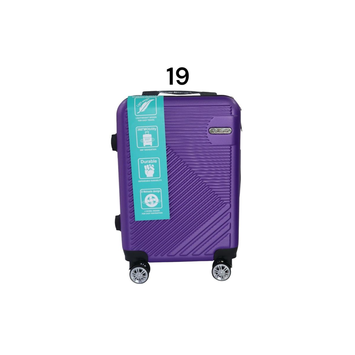 DINASTELLA - Maleta de Viaje de Cabina Carry On con candado 19L Rigida ABS Danicolle Morada