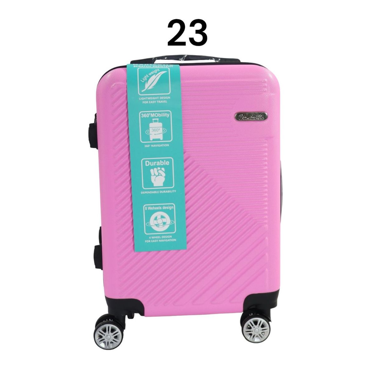 DINASTELLA - Maleta de Viaje Ruedas 360 y candado 23L Rigida ABS Danicolle Rosada