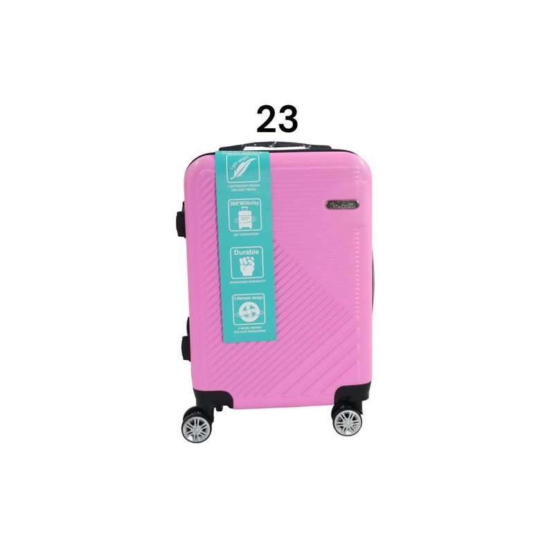 DINASTELLA - Maleta de Viaje Ruedas 360 y candado 23L Rigida ABS Danicolle Rosada
