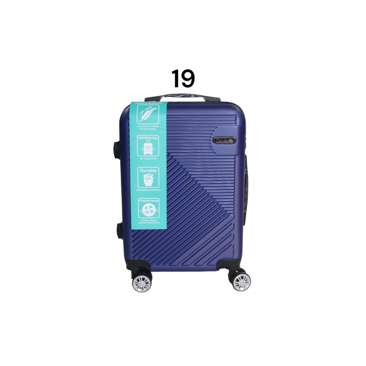 DINASTELLA - Maleta De Viaje Ridiga Con Ruedas Y Candado 19 Litros Azul Abs Jr1801