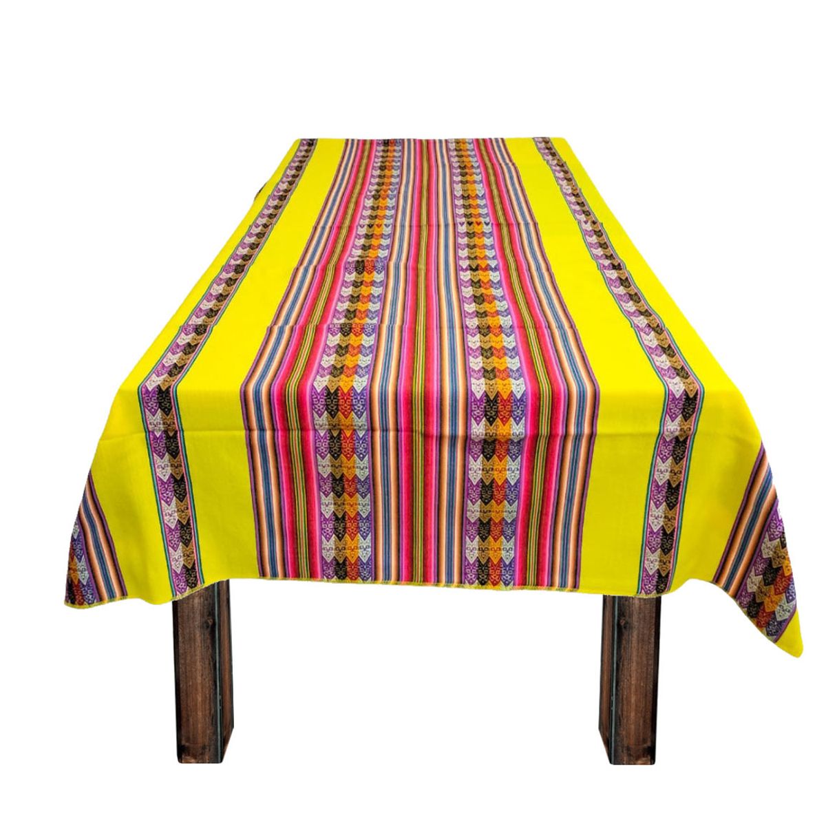 GENERICO - Manta Mantel Aguayo Andino 1.10 X 2.30 cm Decorativos Amarillo