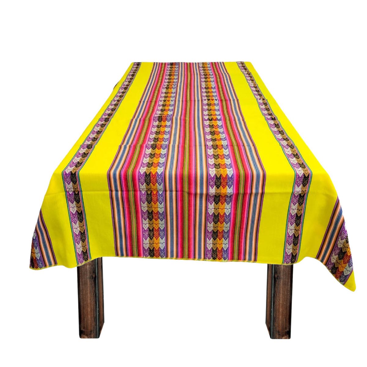 GENERICO - Manta Mantel Aguayo Andino 1.10 X 2.30 cm Decorativos Amarillo