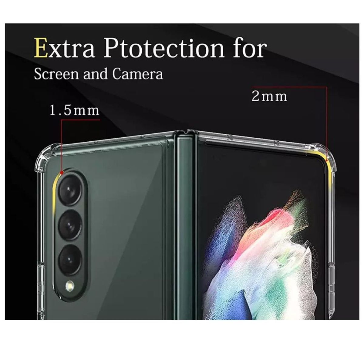 GENERICO - Carcasa Para Samsung Galaxy Z Fold 3 Transparente Reforzada