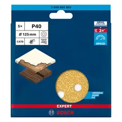 BOSCH - Pack 5 Discos de Lija EXPERT C470 / 125mm (5'') - - Amarillo - 240