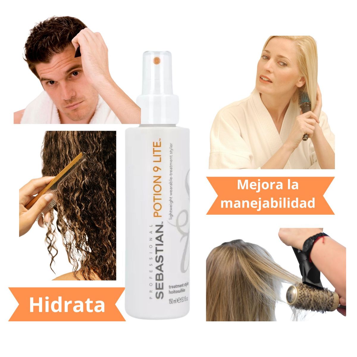 SEBASTIAN - Spray Tratamiento Sebastian Potion 9 Lite Styling 150ml Cabello Fino