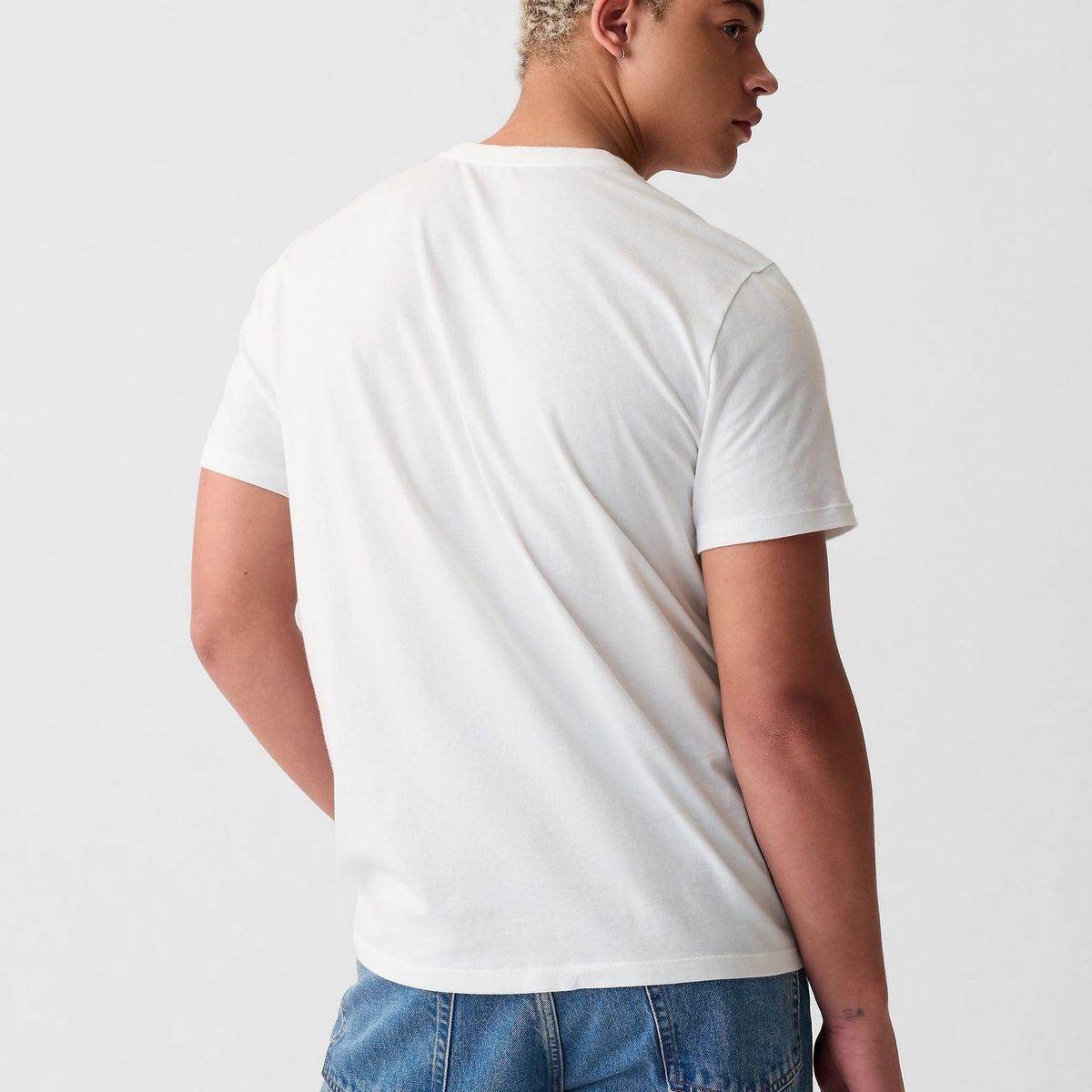 GAP - Polera Hombre Logo Manga Corta Blanco Gap