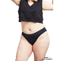 BLOODY GREEN - Calzón Menstrual Seamless - Sin Costura Flujo Moderado Negro.-