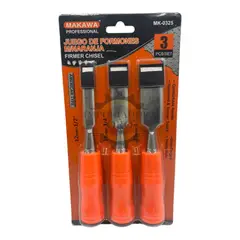 MAKAWA - Juego de formones mango naranja