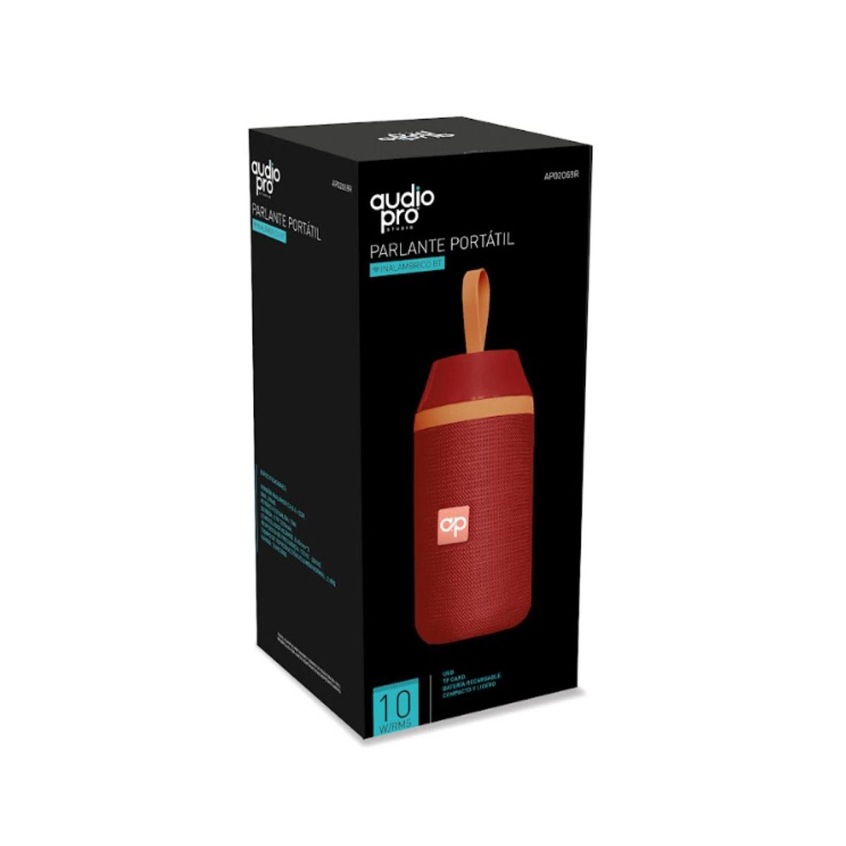 AUDIOPRO - Parlante Bluetooth 10w Rms Portátil Rojo - SC