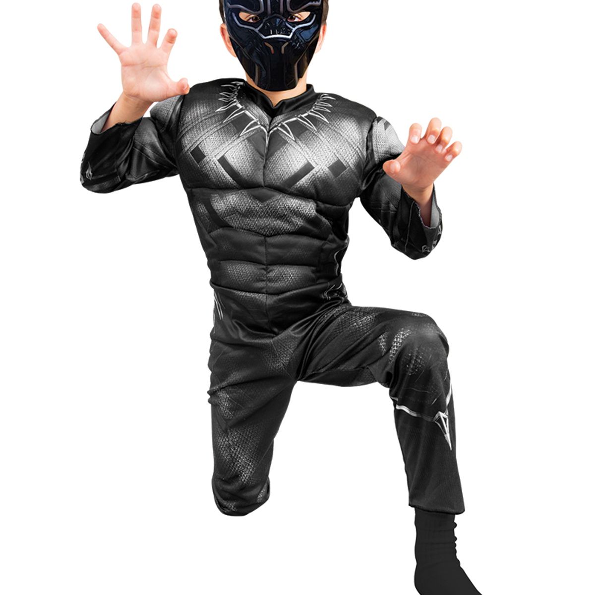 TODODISFRACESCHILE - Disfraz Black Panther Pantera Negra Musculos 4 -- 6 años