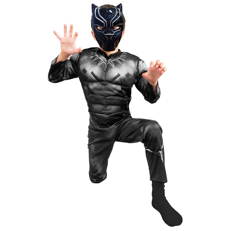 TODODISFRACESCHILE - Disfraz Black Panther Pantera Negra Musculos 4 -- 6 años