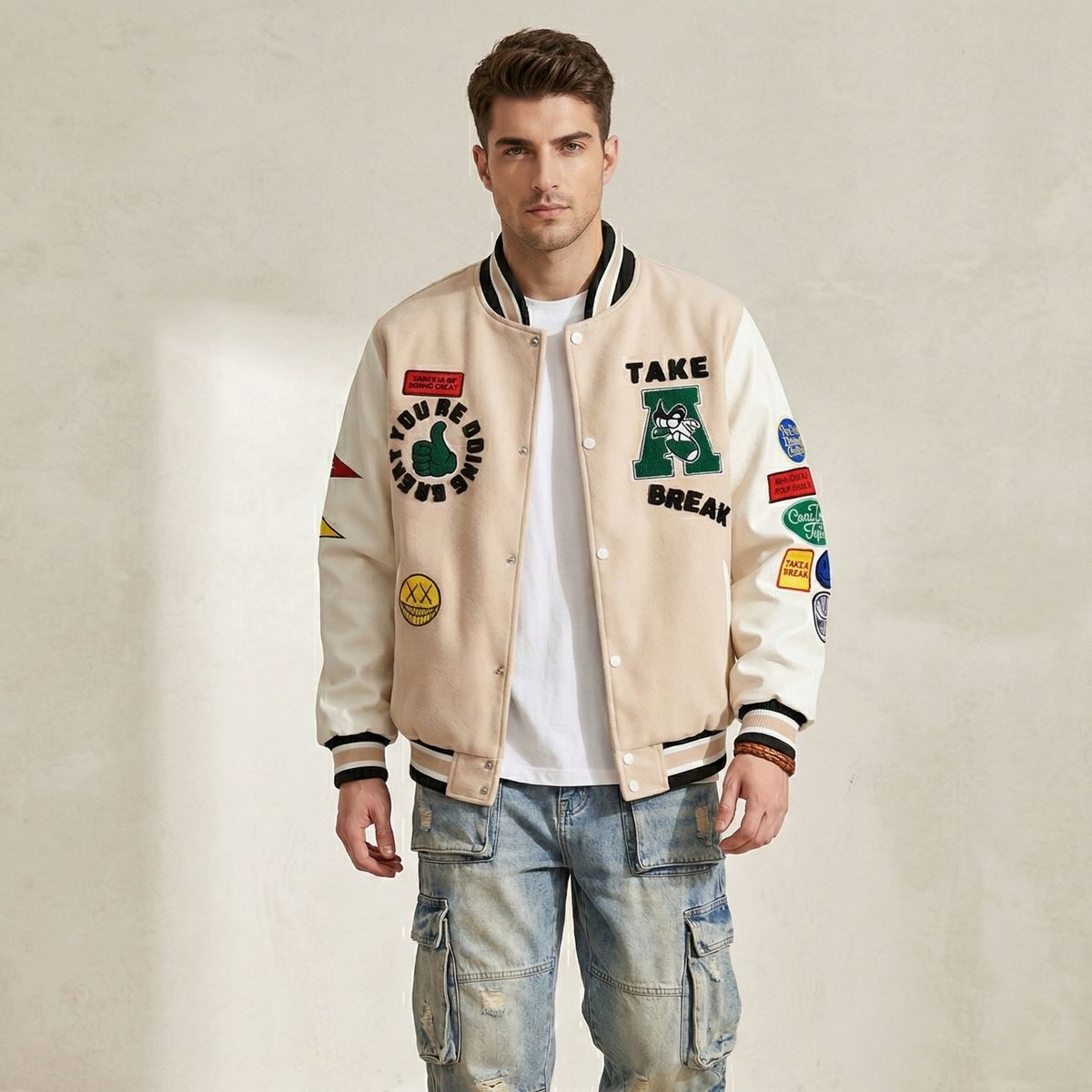 D'JOE - Chaqueta Universitaria Bomber Luxury