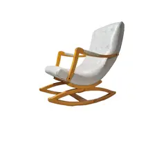 DISEÑOS VALESTRINI - SILLA MECEDORA CON APOYA BRAZO ECOCUERO BEIGE