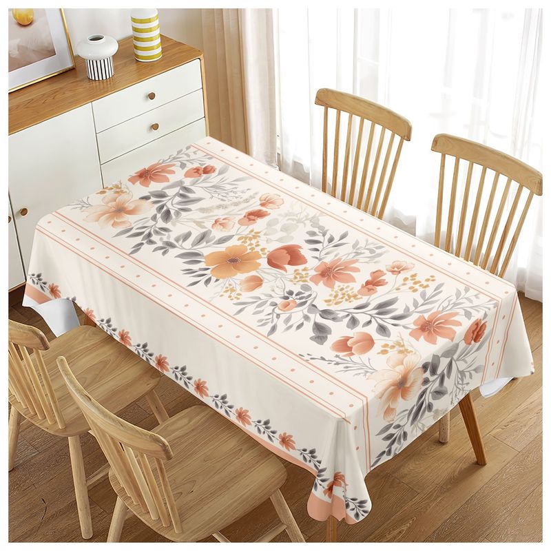COMPRAPO - Mantel Antimanchas Mod. Apricot Flowers 140 X 220 Cm Rectangular