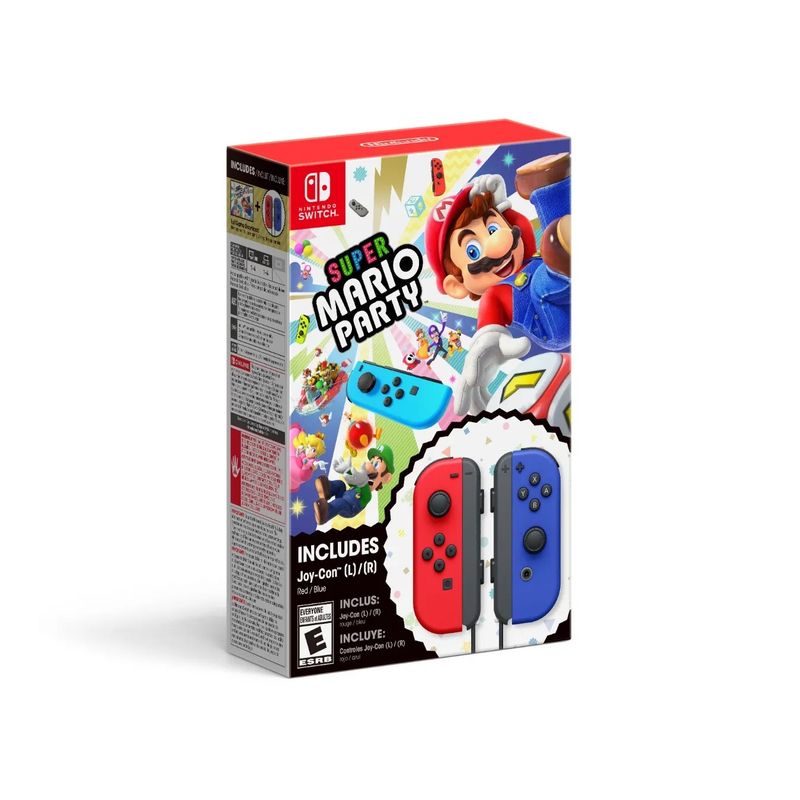 NINTENDO - Super Mario Party Digital + Red & Blue Joycon Bundle