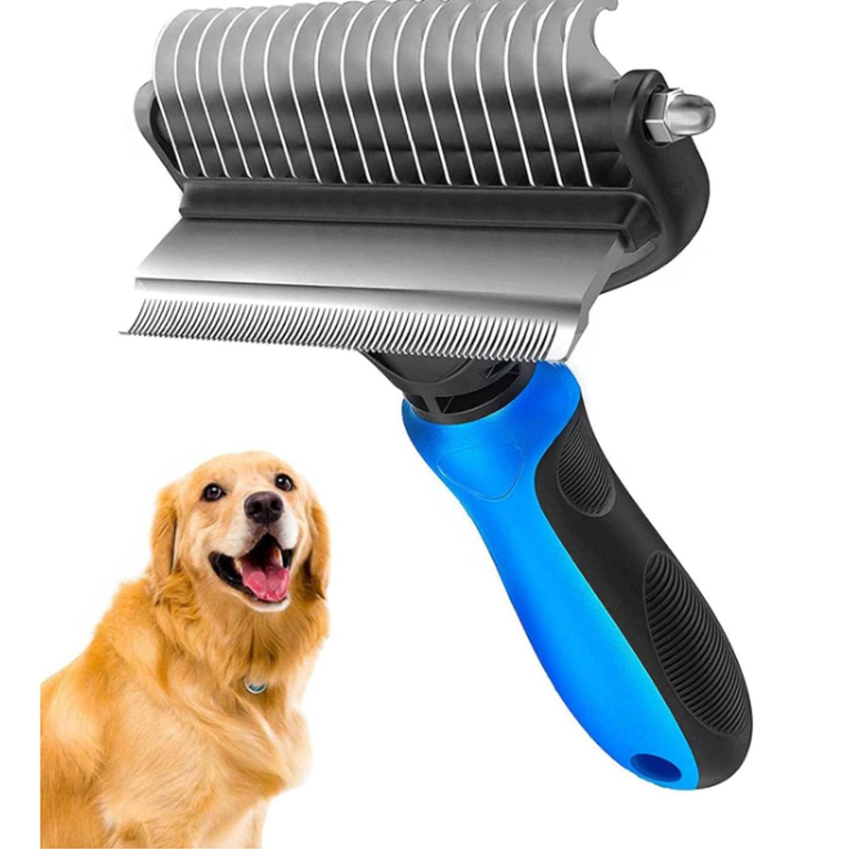 GENERICO - Peine 2 En 1 Para Perros Gatos Cepillo Grande Deslanador Pro