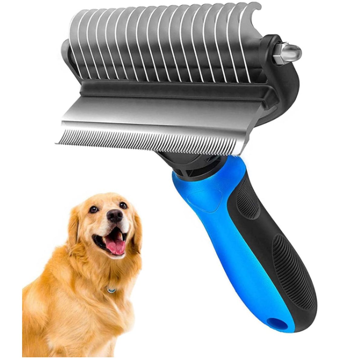 GENERICO - Peine 2 En 1 Para Perros Gatos Cepillo Grande Deslanador Pro