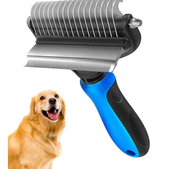 GENERICO - Peine 2 En 1 Para Perros Gatos Cepillo Grande Deslanador Pro