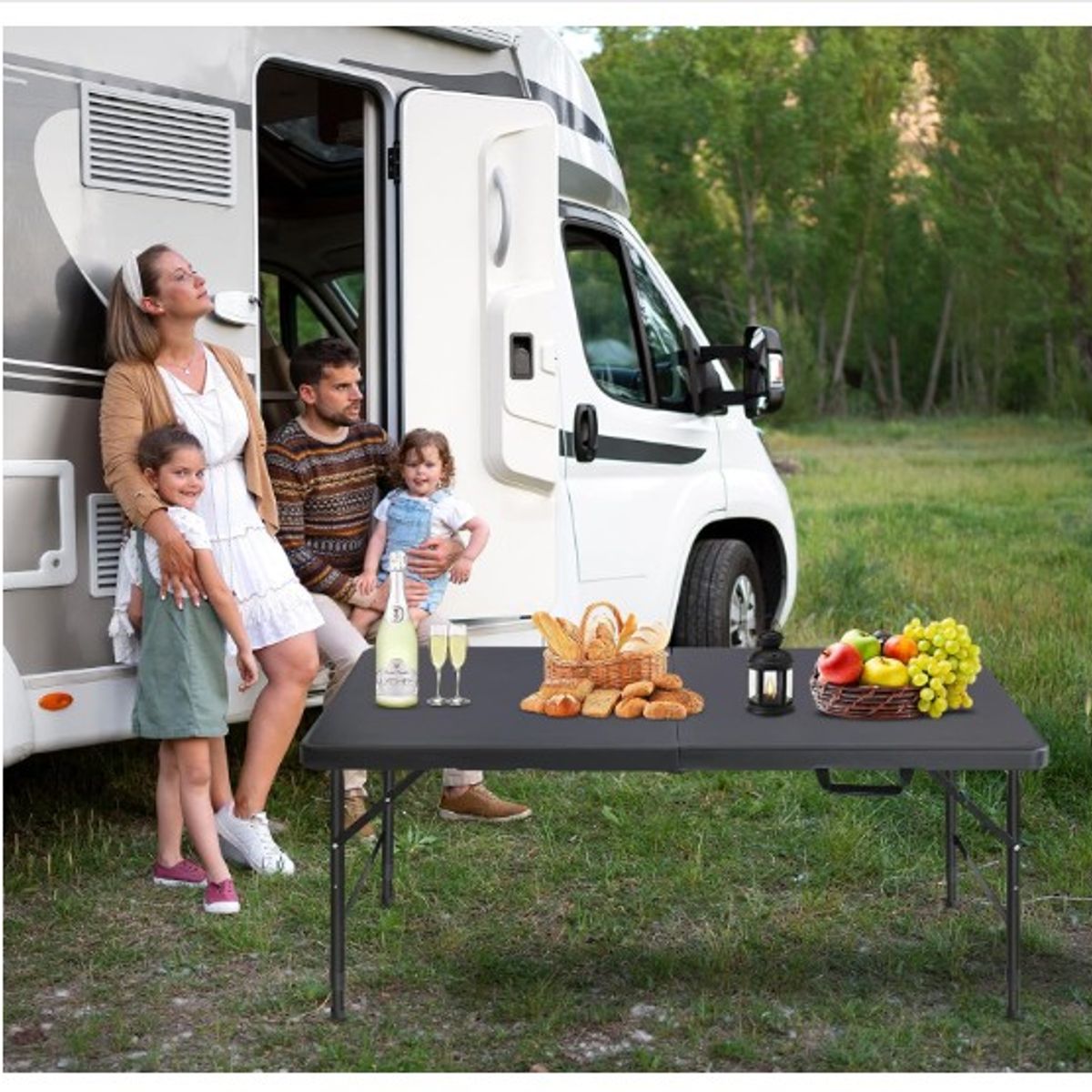 GENERICO - Mesa Plegable Portátil Para Jardín Comedor Outdoor 180x75