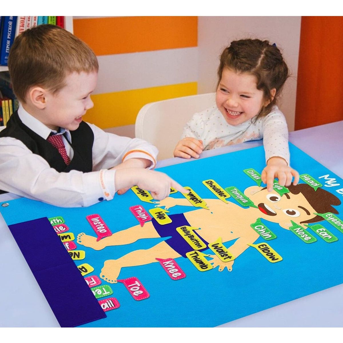 OEM - Juego Puzzle Cuerpo Humano Fieltro Educativo Unico Español
