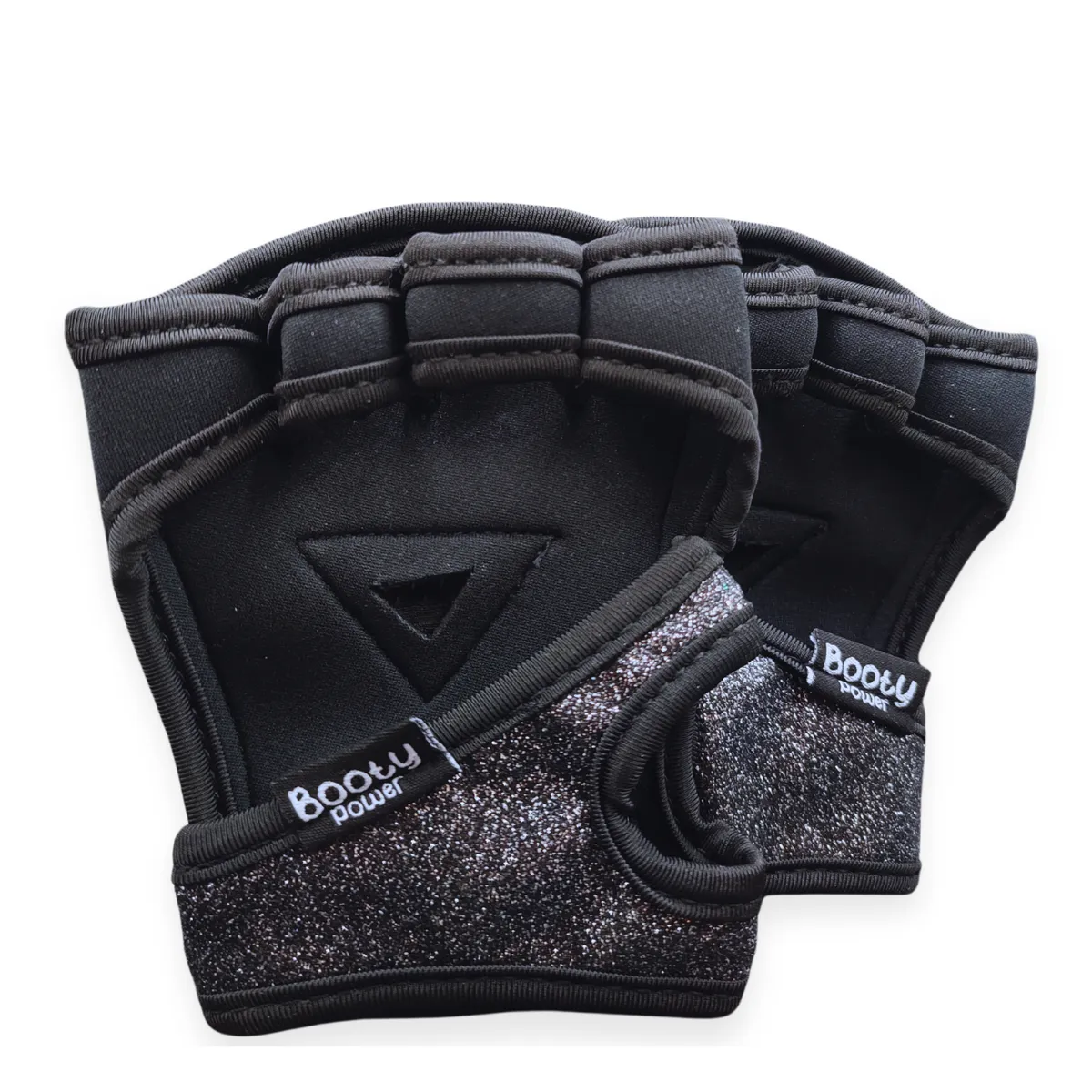 BOOTY POWER - Guantes de Pesas para Mujeres - Talla L- Negro GlitterFit