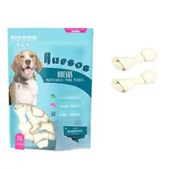 BUEN AMIGO - Snack Hueso Masticable Perro Cuero Comestible 15 Und