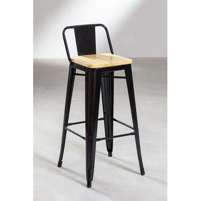 Imagen 2 del producto Taburete Tolix Madera Negro 66cm