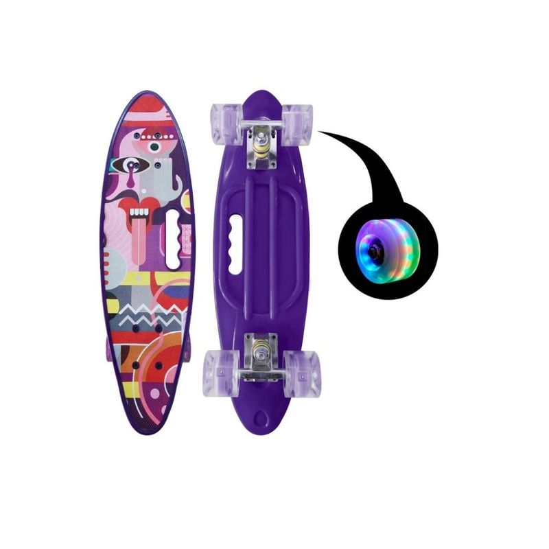 GENERICO - Skate Penny Cruiser Patineta Colored Face Ruedas Led Niños