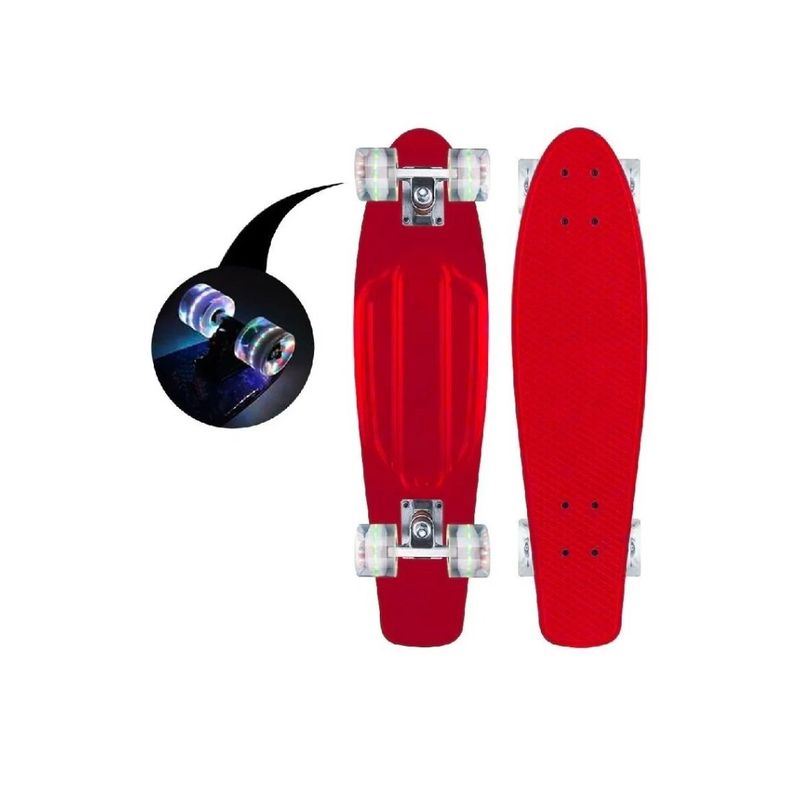 GENERICO - Skate Penny Patineta Rojo Ruedas Led Niños Red