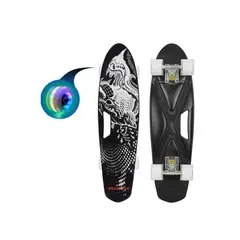 GENERICO - Skate Penny Slalom Patineta Black Shark Ruedas Led Niños