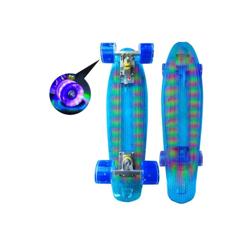 GENERICO - Skate Penny Patineta Azul Luces Rgb Ruedas Led Niñs blue