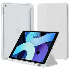 GENERICO - Funda Para iPad 9.7 5°/6° Gen. Traslúcida Atrás Y Ranura Lápiz - Gris