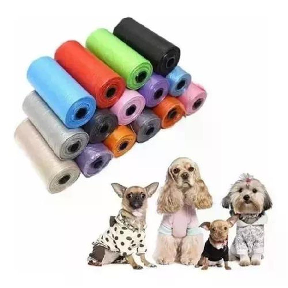 GENERICO - Bolsa De Desechos Mascotas Pack 12 Rollos Perro Gato