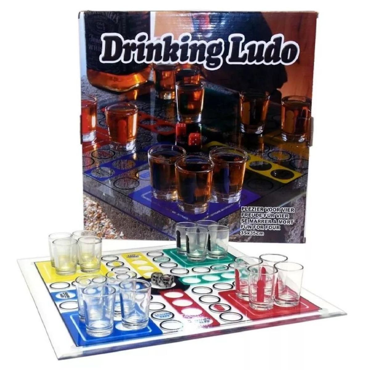 GENERICO - LUDO SHOT VIDRIO JUEGO DE MESA 16 MINI VASOS AR35