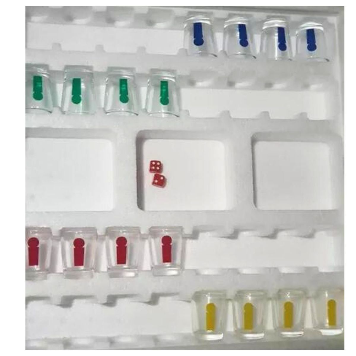 GENERICO - LUDO SHOT VIDRIO JUEGO DE MESA 16 MINI VASOS AR35