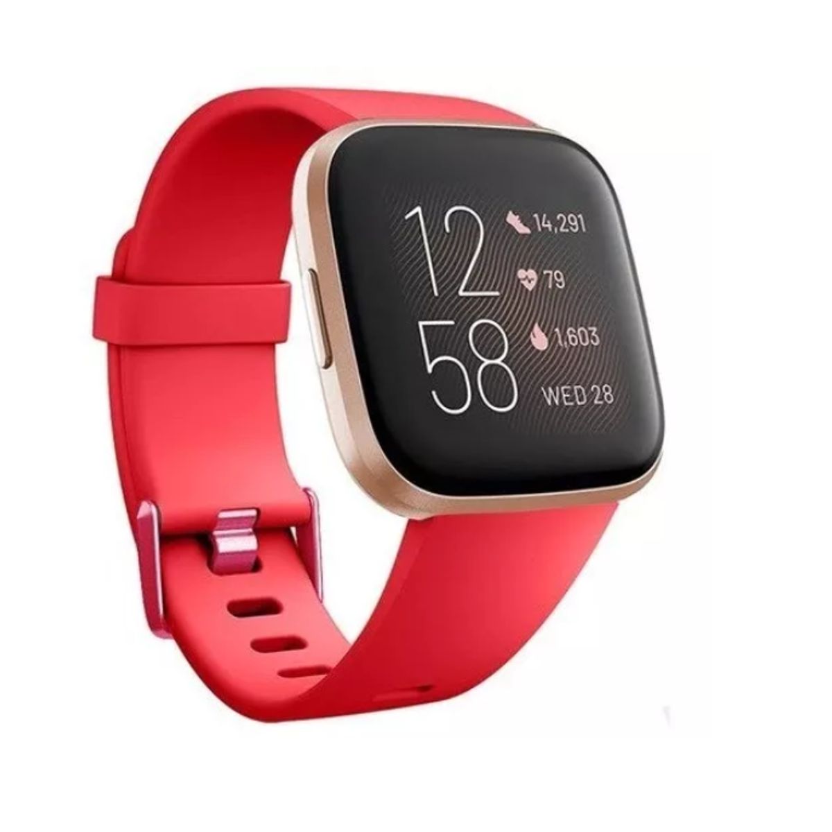 GENERICO - Correa De Silicona Para smarwatch Fitbit Versa 1 / 2-ROJO