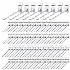 OFERTABKN - Pack 100 Ganchos Gancheras Panel Ranurado 15 Cm Exhibidor