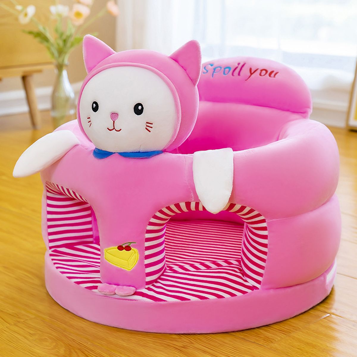 CRUSEC - Asiento De Bebé Acolchado Peluche Seguridad Anticaida - Rosa