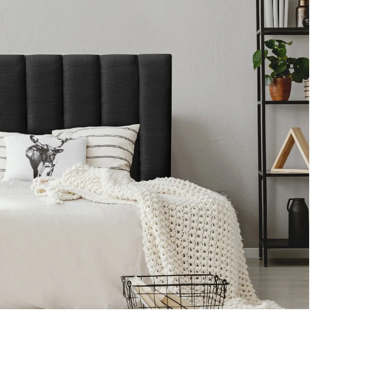 GENERICO - Respaldo tubular AL PISO FELPA NEGRO 1.5 plazas