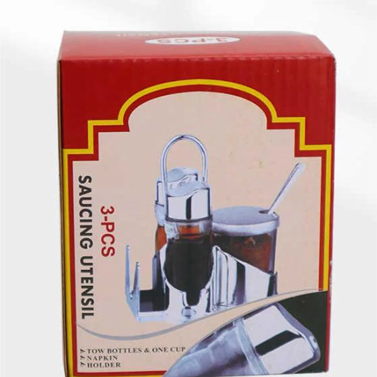 GENERICO - Set de alcusa de aceitera vinagrera salero  de cristal y acero