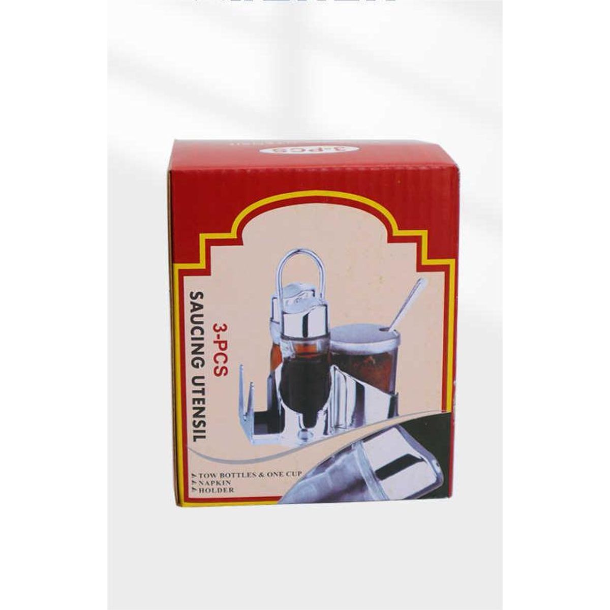 GENERICO - Set de alcusa de aceitera vinagrera salero  de cristal y acero